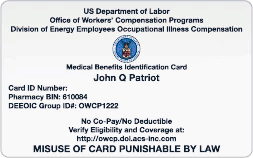 DOL Energy Employee Compensation Medical Benefits Identification Card